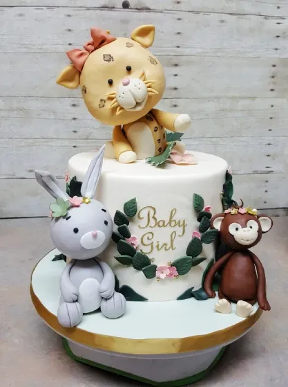 cute gumpaste animals baby smash cake