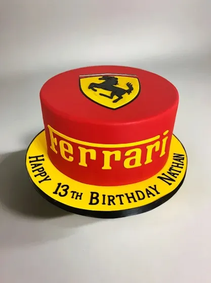 ferrari racing car theme boys birthday cake