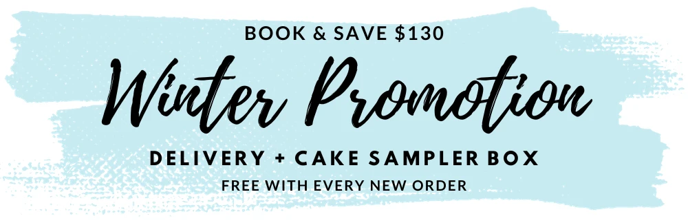 wedding cake winter promotion - save $130 until february 9th